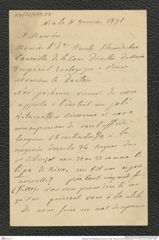 Nachlass Franz Steindachner, Brief von Gab. Trères an Franz Steindachner (11.01.1891), Inv.Nr. 549.07, Seite 1